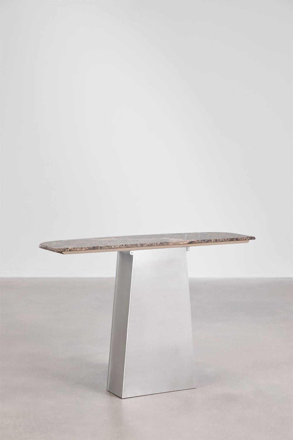 Moreila halfronde console 120x40 cm in natuursteen en roestvrij staal, galerij beeld 6