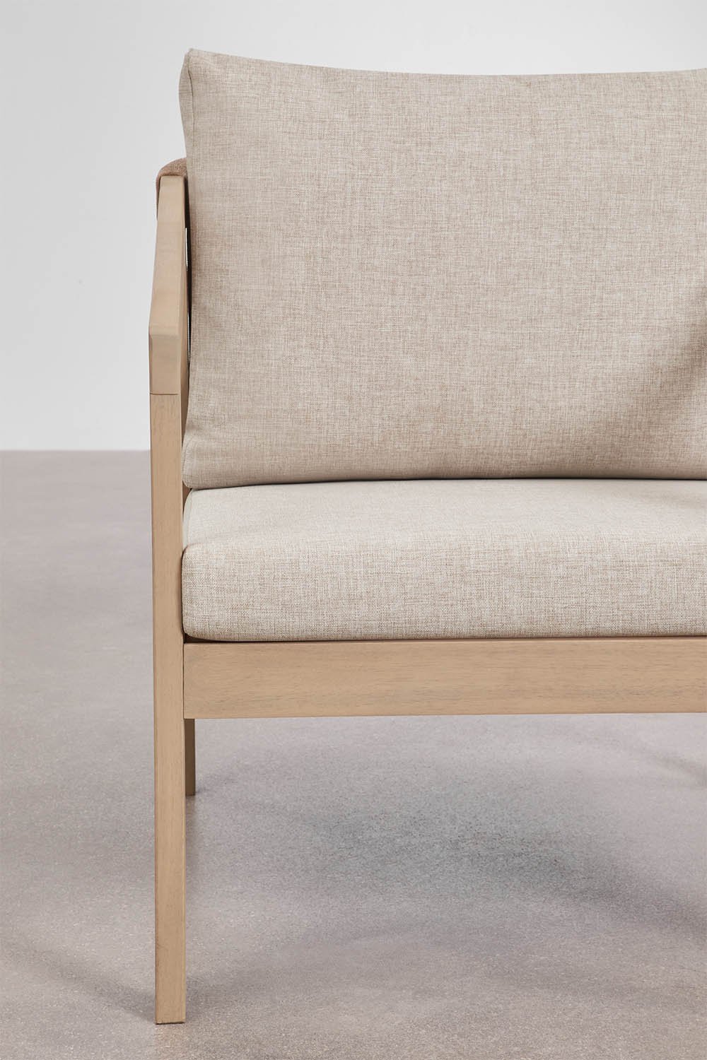 Set van 2 fauteuils van acaciahout en gevlochten touw Kaela, galerij beeld 5