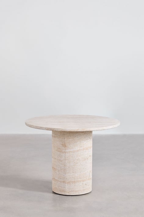 Ronde tuintafel Ø100 cm in betonlook travertijn Velia