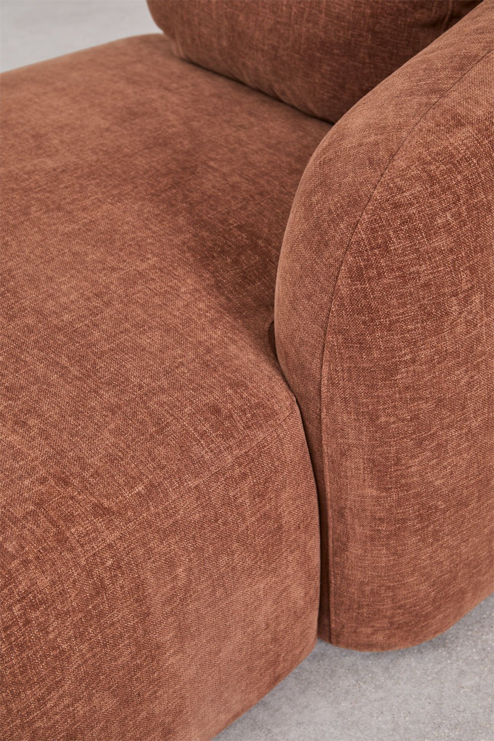 3-delige modulaire rechter chaise longue bank in chenille Coquette, galerij beeld 11