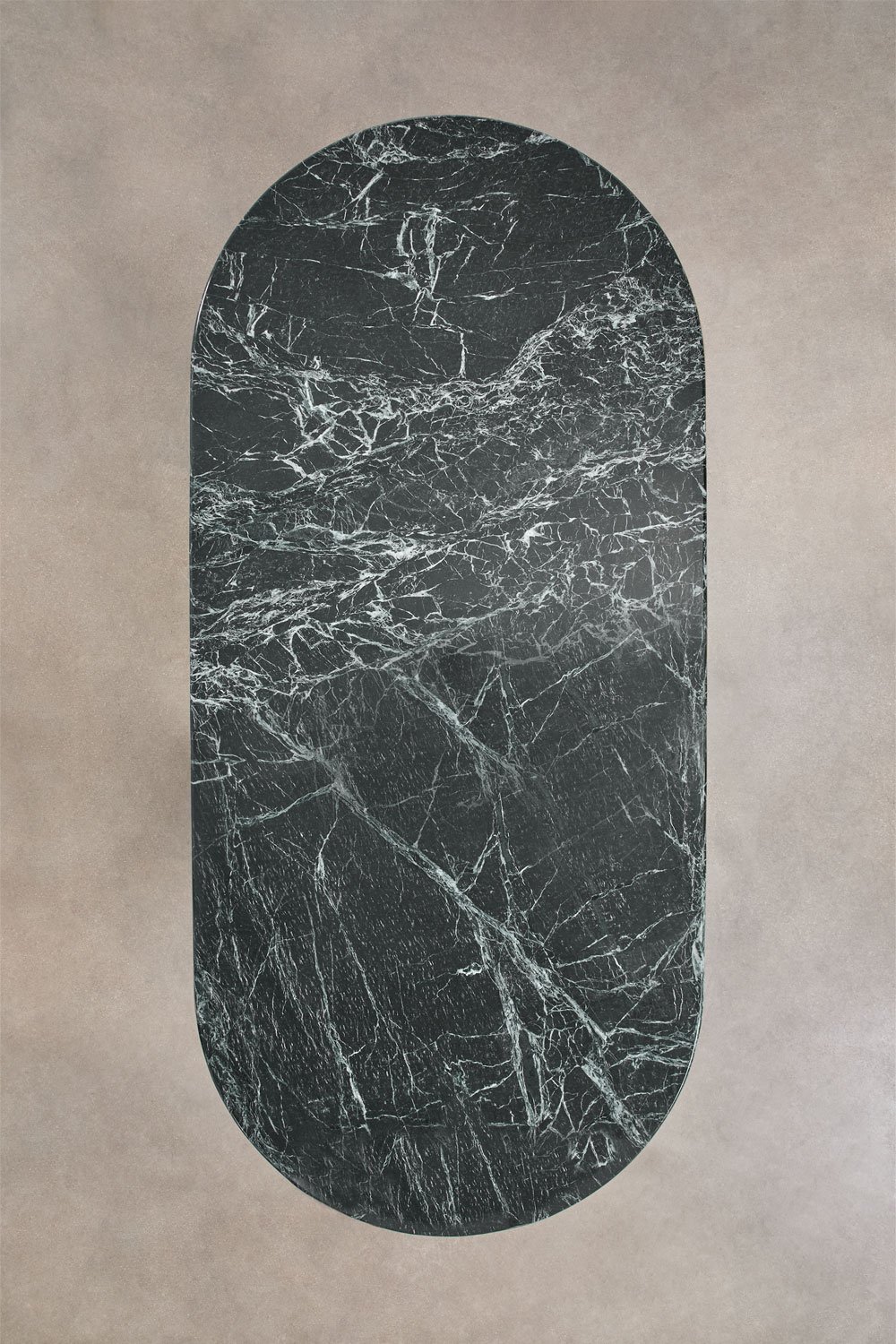 Ovalen eettafel 200x105 cm in MDF en marmer Dayana, galerij beeld 8