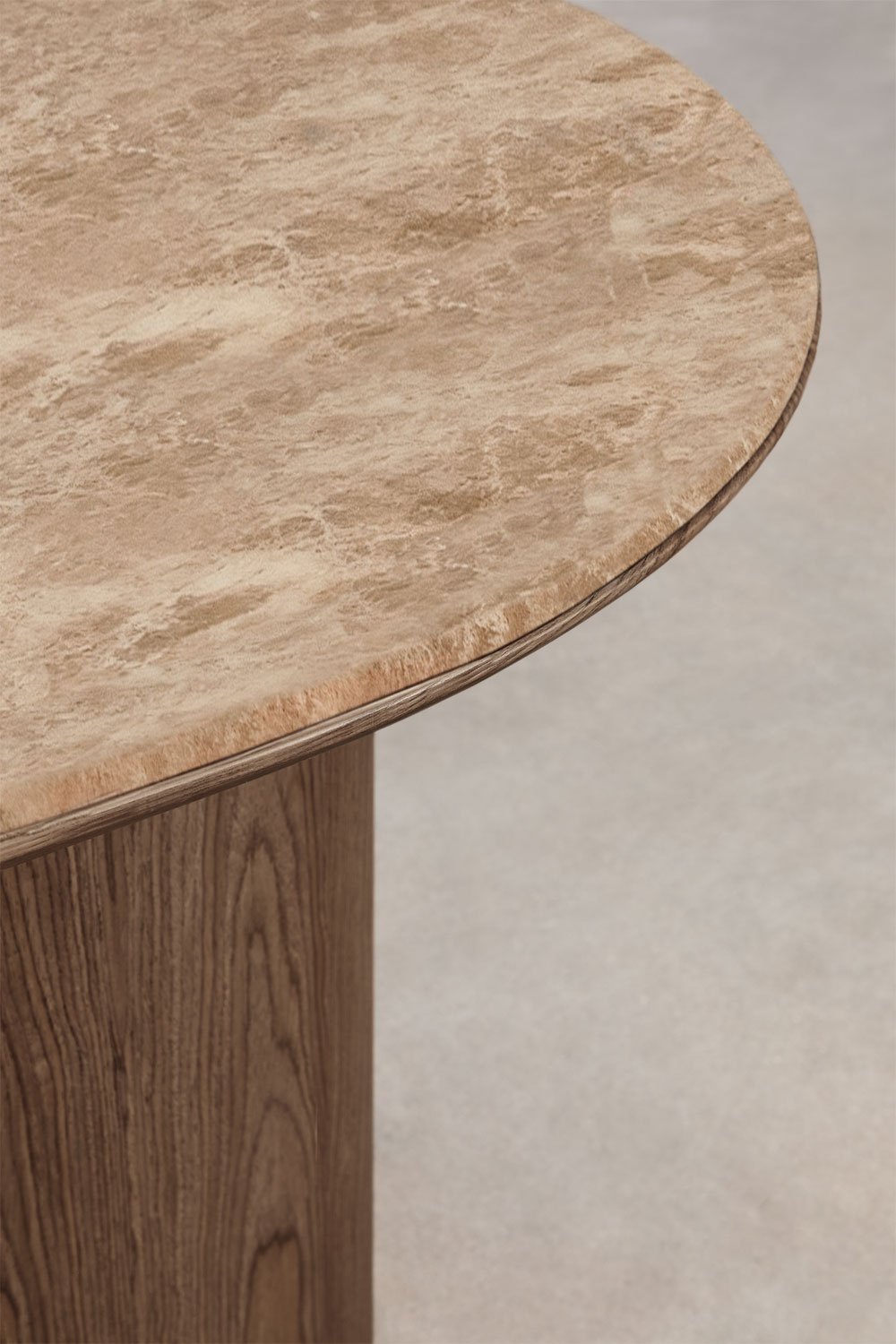 Ovale eettafel 220x100 cm in MDF en marmer Dayana, galerij beeld 6