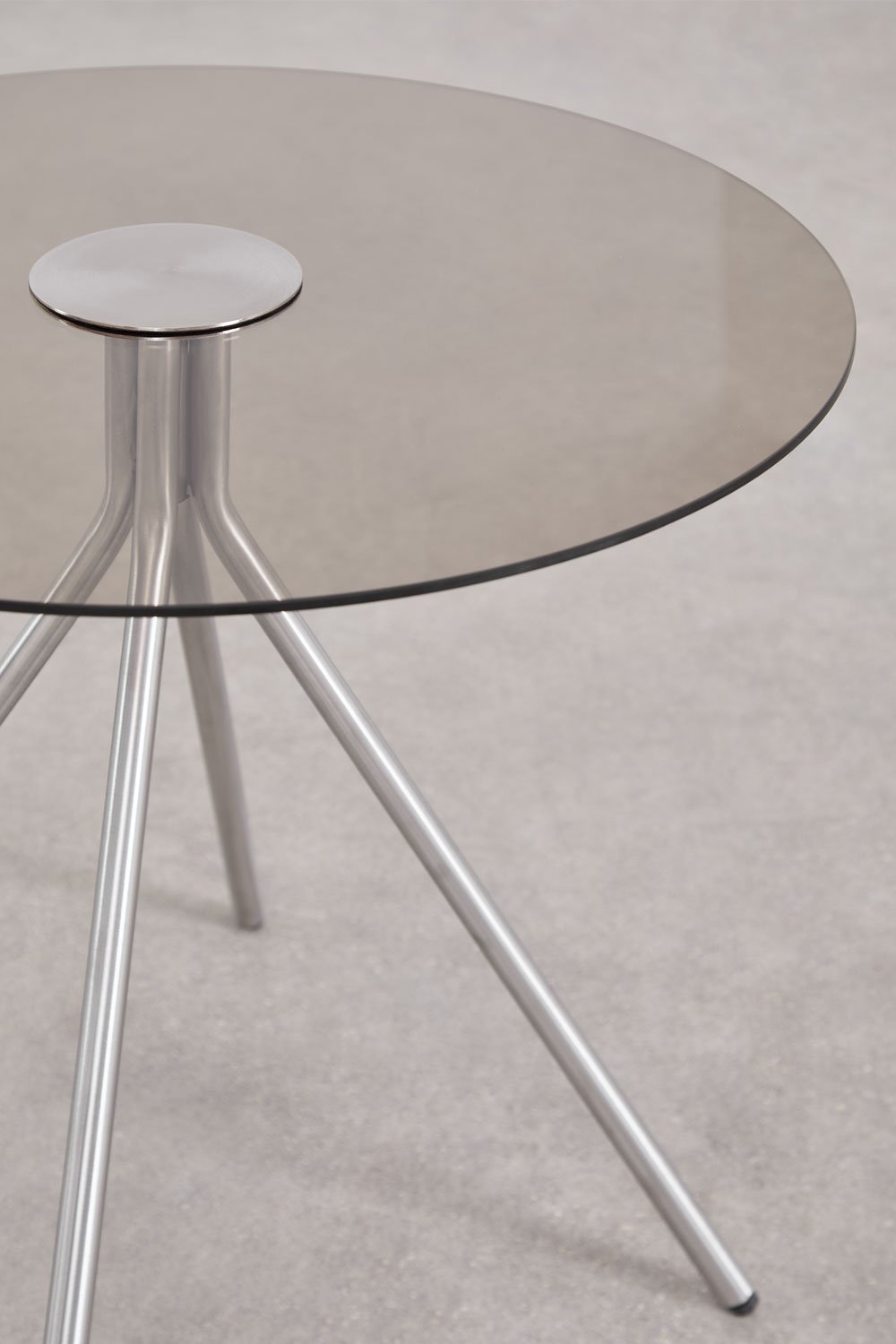 Ronde nachtkast van staal en gehard glas Itsoro, galerij beeld 4