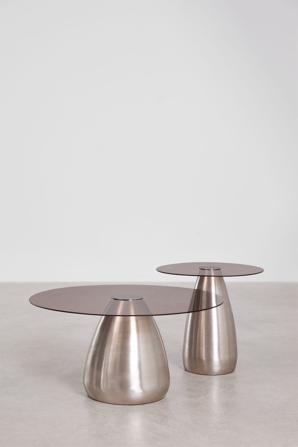 Set van 2 ronde salontafels van gehard glas Mariana, galerij beeld 3