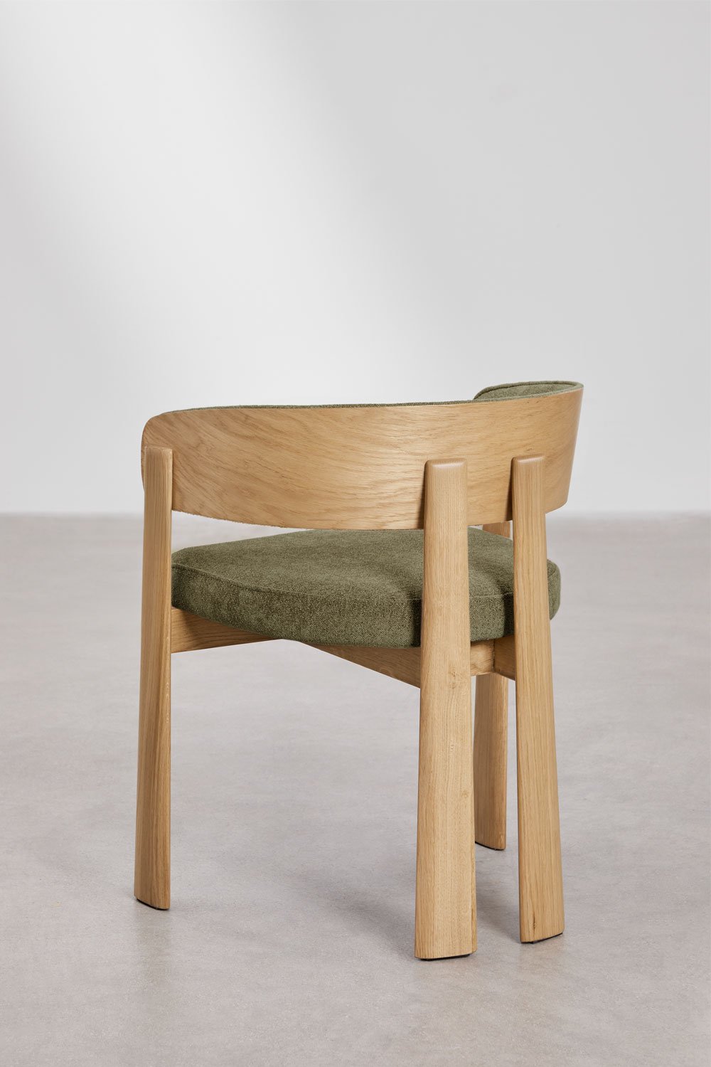 Eetkamerstoel van eikenhout en bekleed Olea, galerij beeld 4