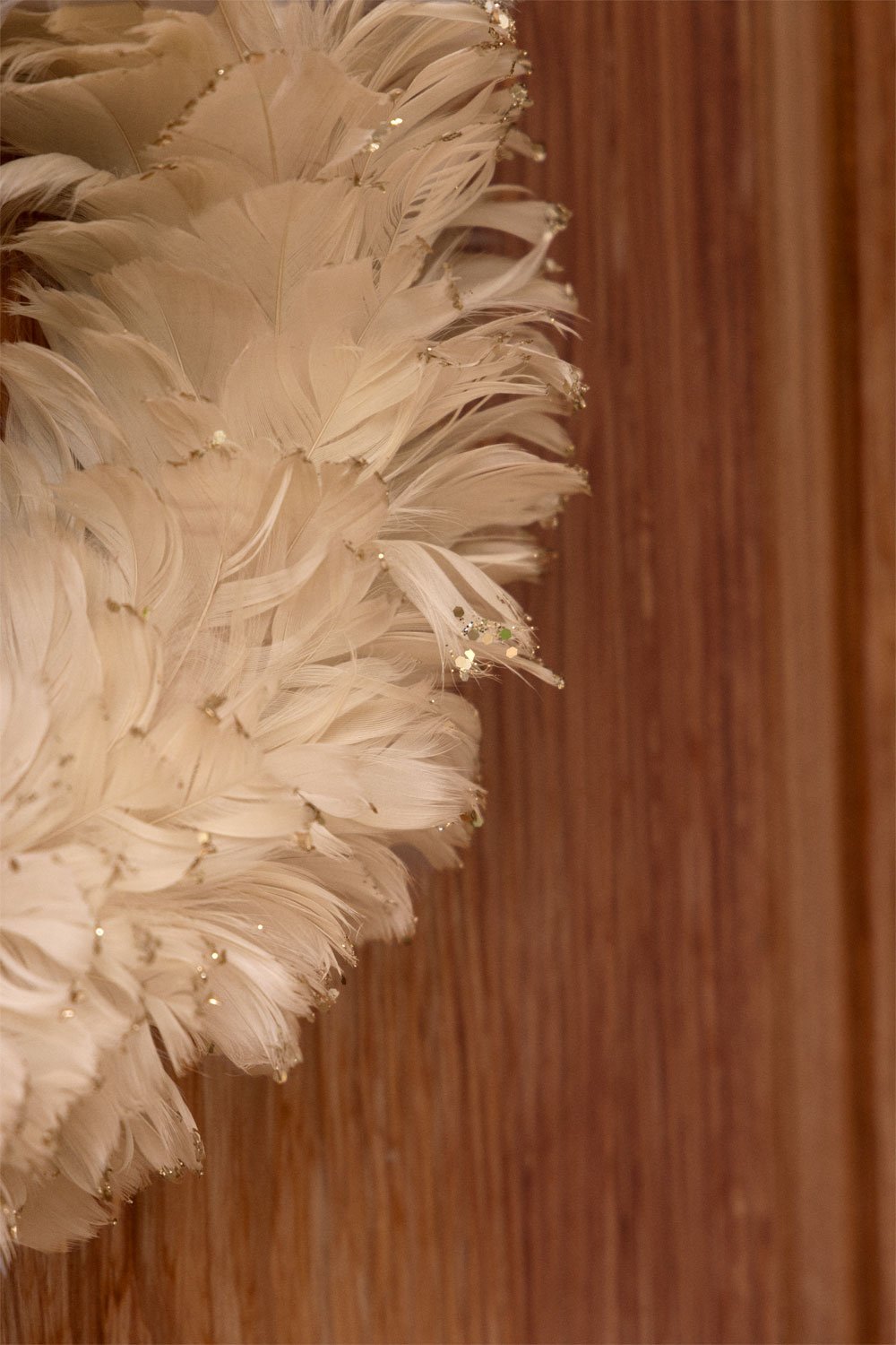 Decoratieve kerstkrans Ø40 cm met synthetische veren Rory, galerij beeld 2