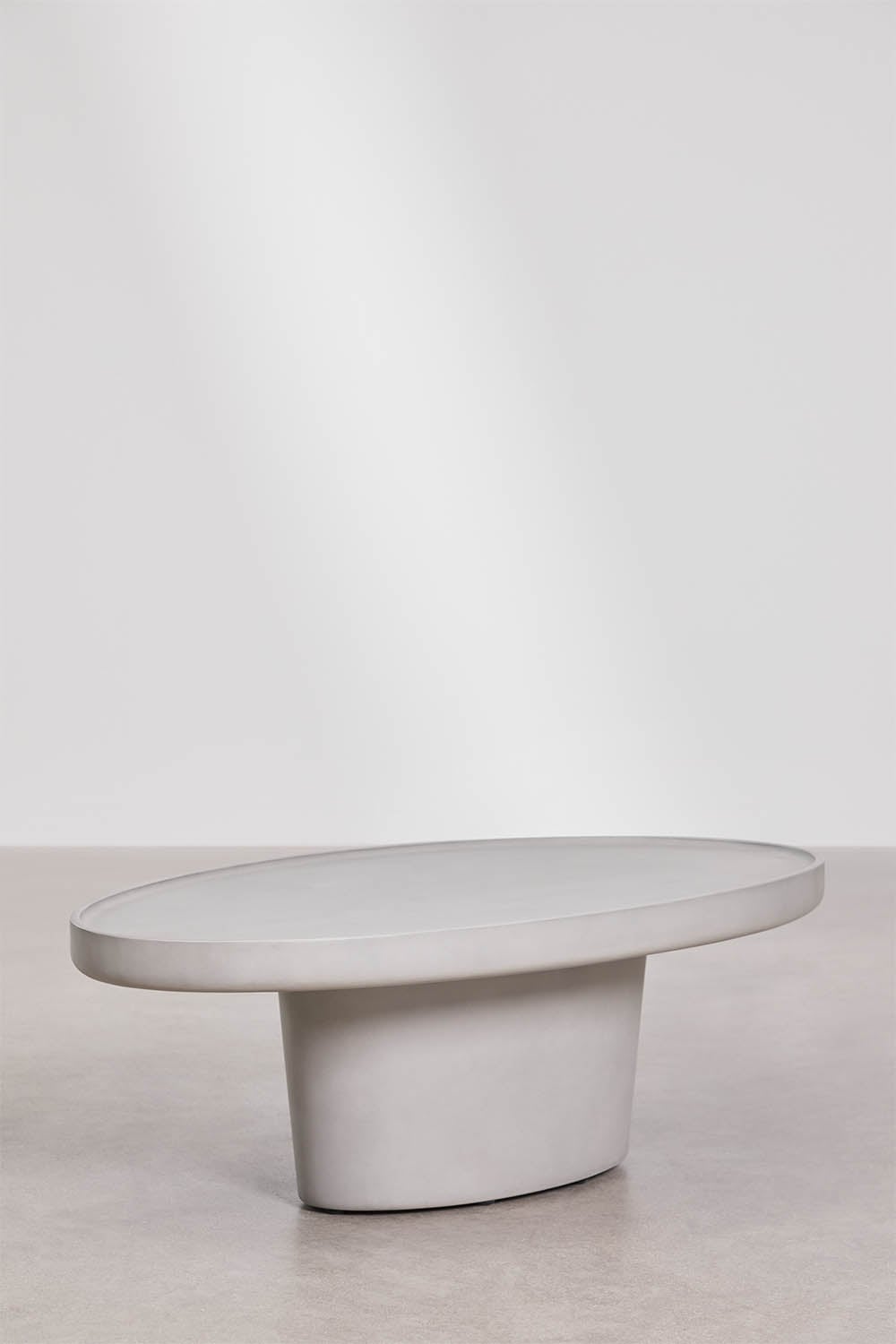 Ovale salontafel 110x60 cm in Darwys cement, galerij beeld 1