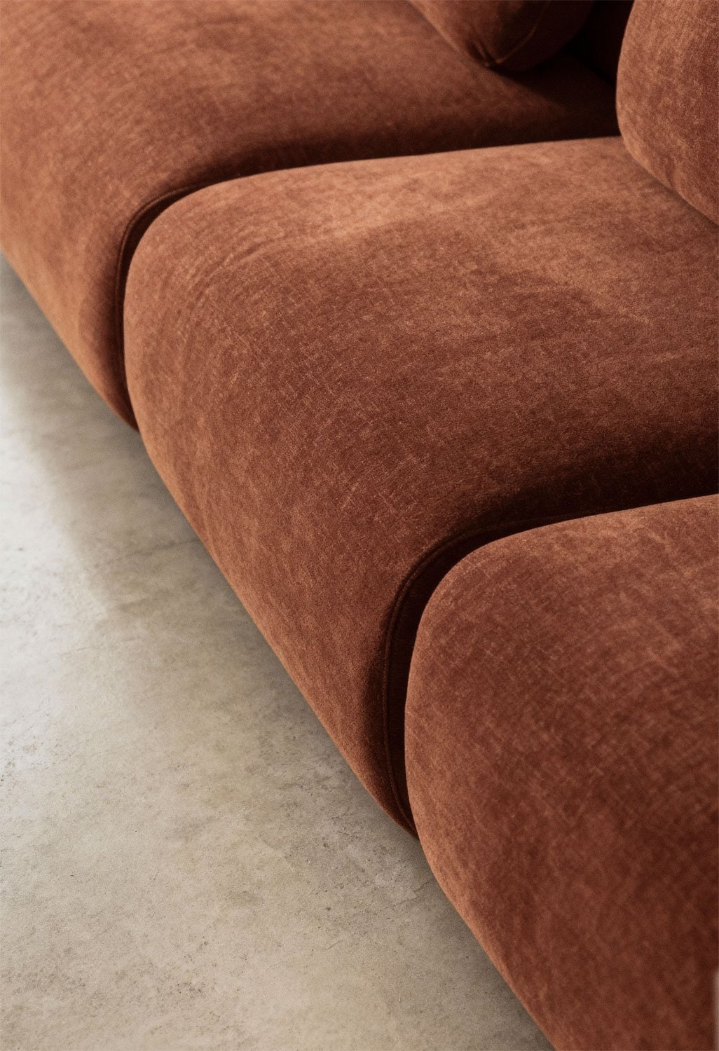 4-delige modulaire bank in chenille Coquette, galerij beeld 2