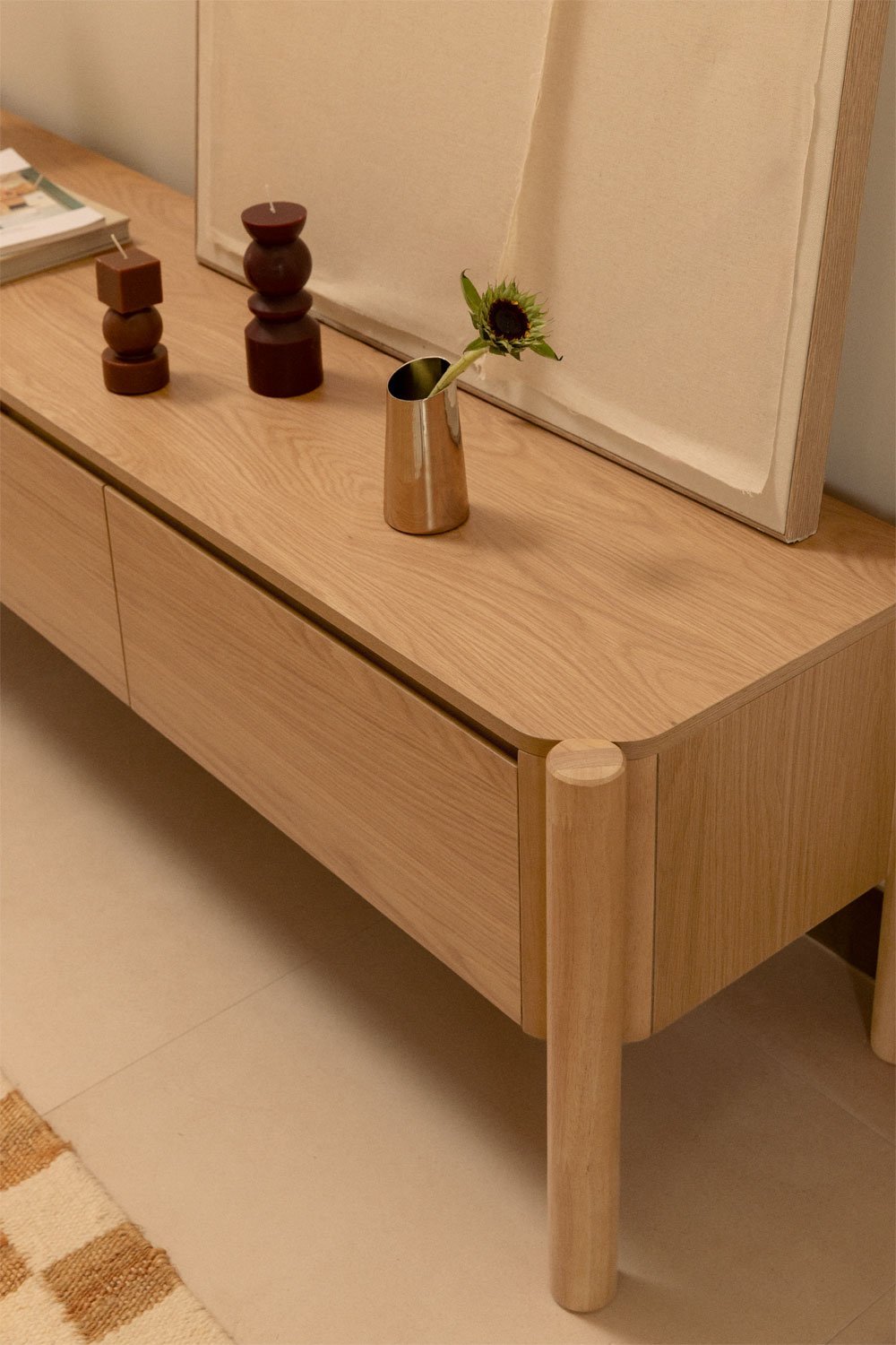 TV-meubel 185x45 cm in MDF met Munden eikenfineer, galerij beeld 3