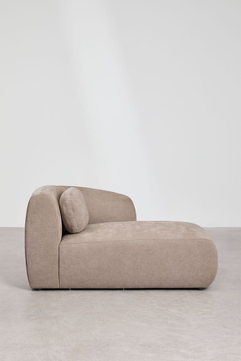 Rechts chaise longue module voor modulaire bank in chenille Coquette, galerij beeld 3