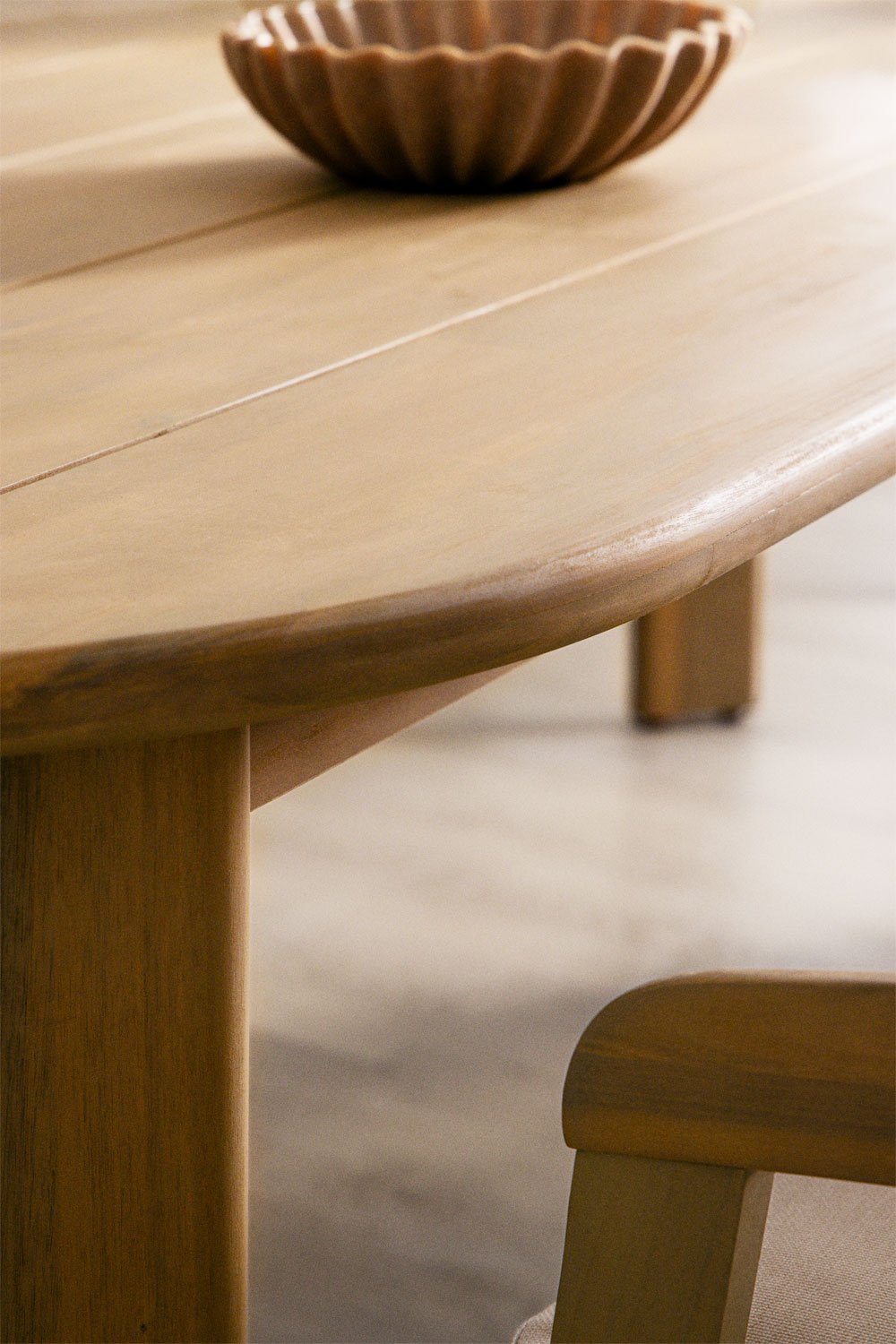 Ovalen eettafel 240x100 cm van acaciahout Uleno, galerij beeld 2