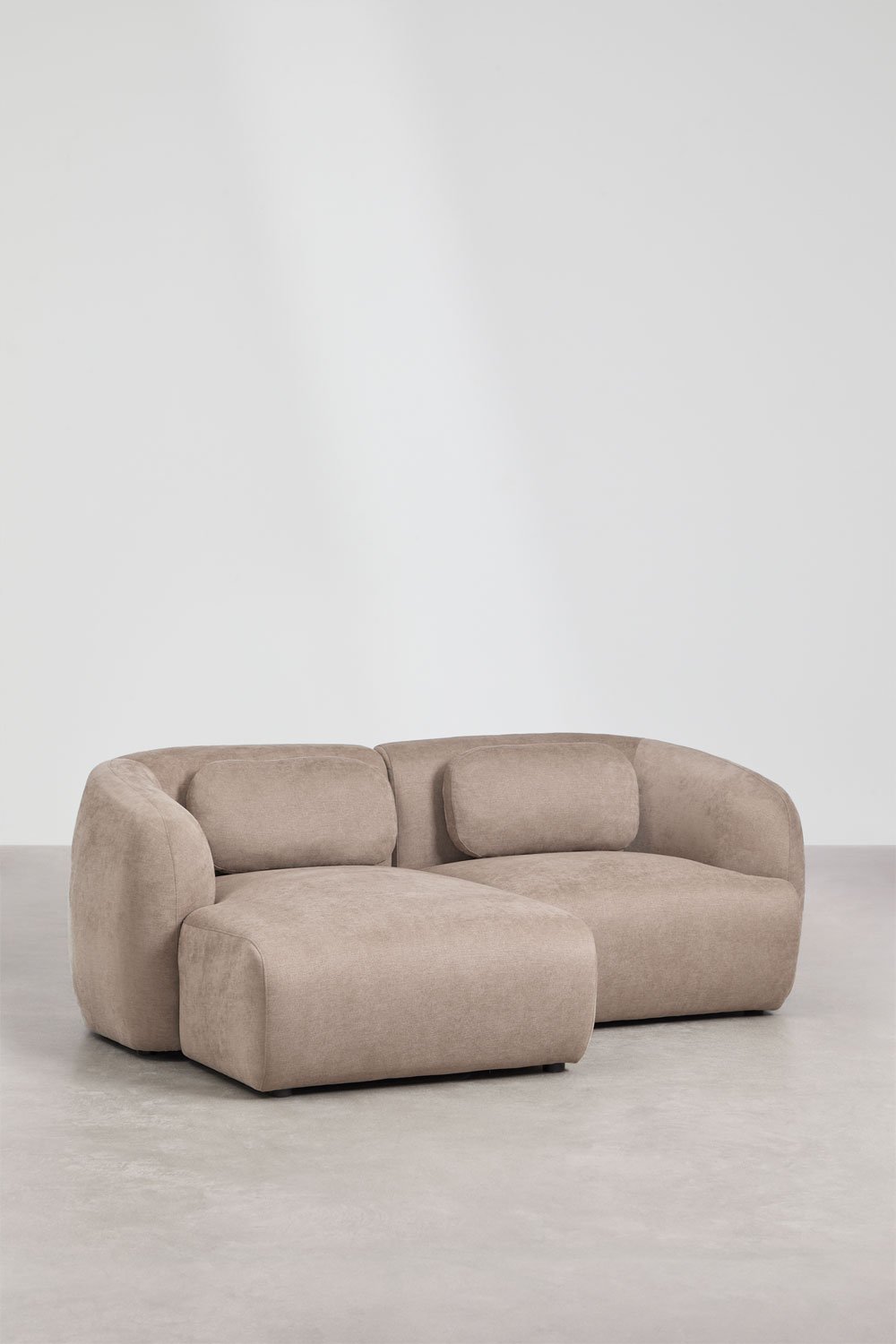 2-delige linker modulaire chaise longue bank in chenille Coquette, galerij beeld 3