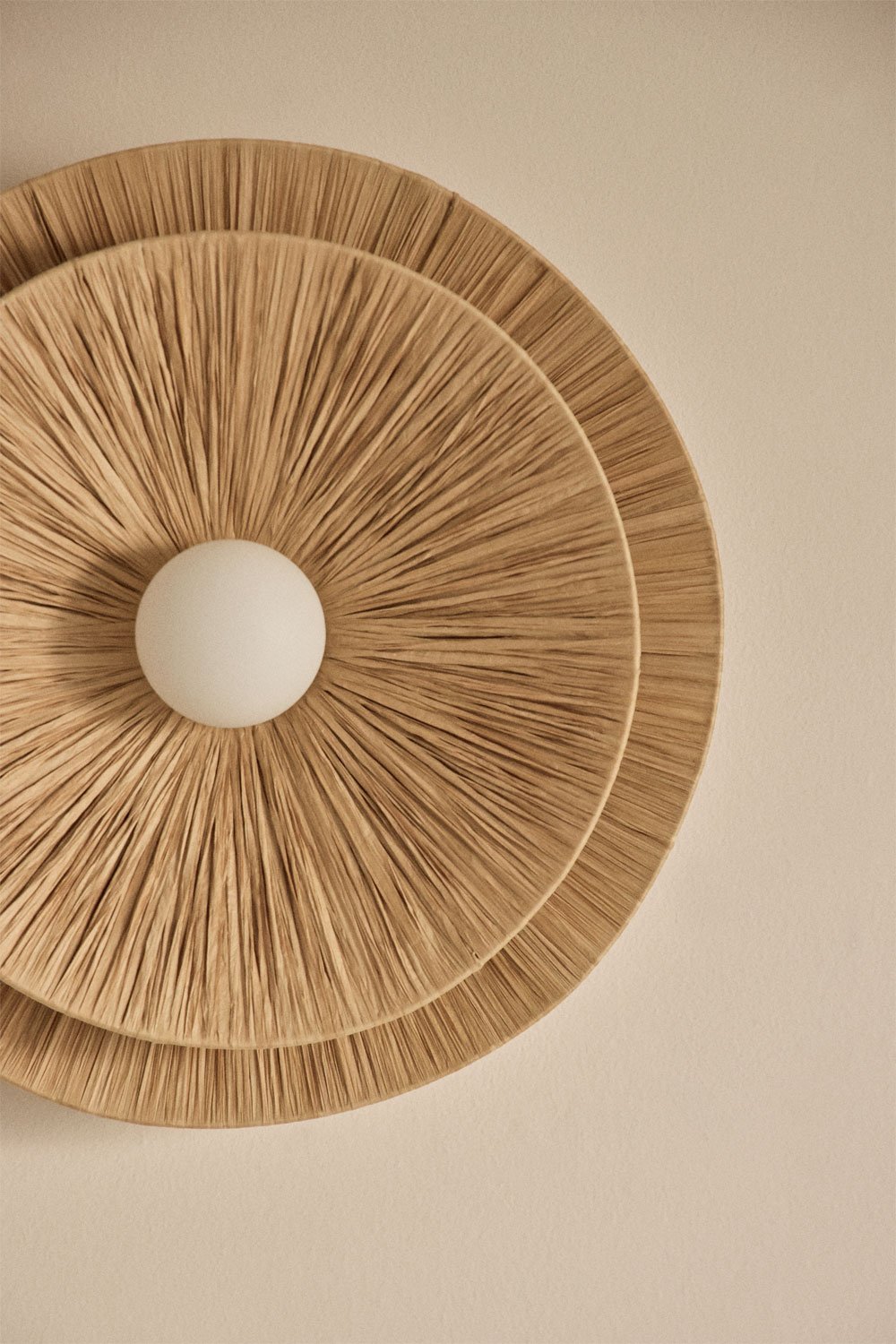 Aislin raffia wandlamp Ø50 cm, galerij beeld 2