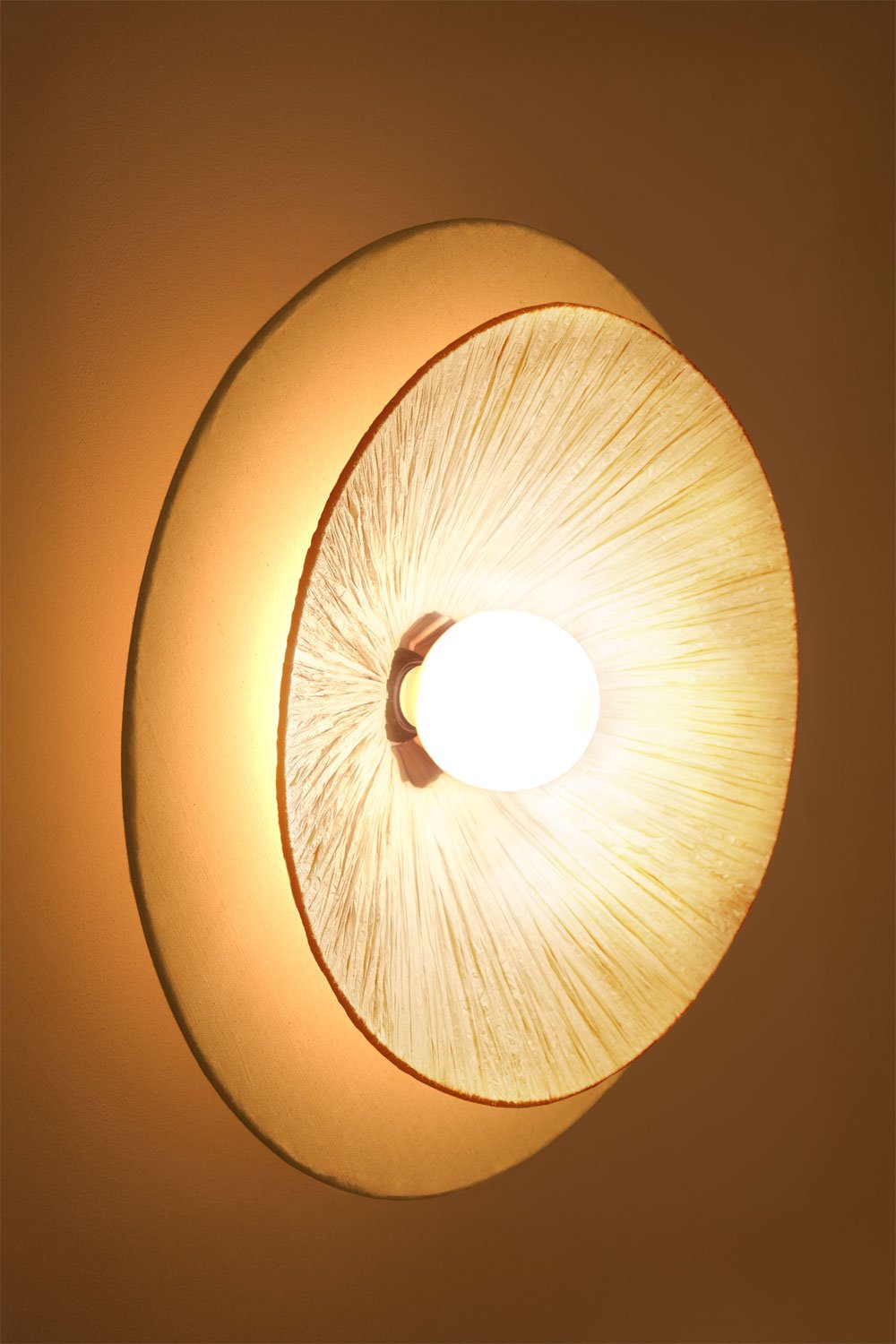 Aislin raffia wandlamp Ø50 cm, galerij beeld 4