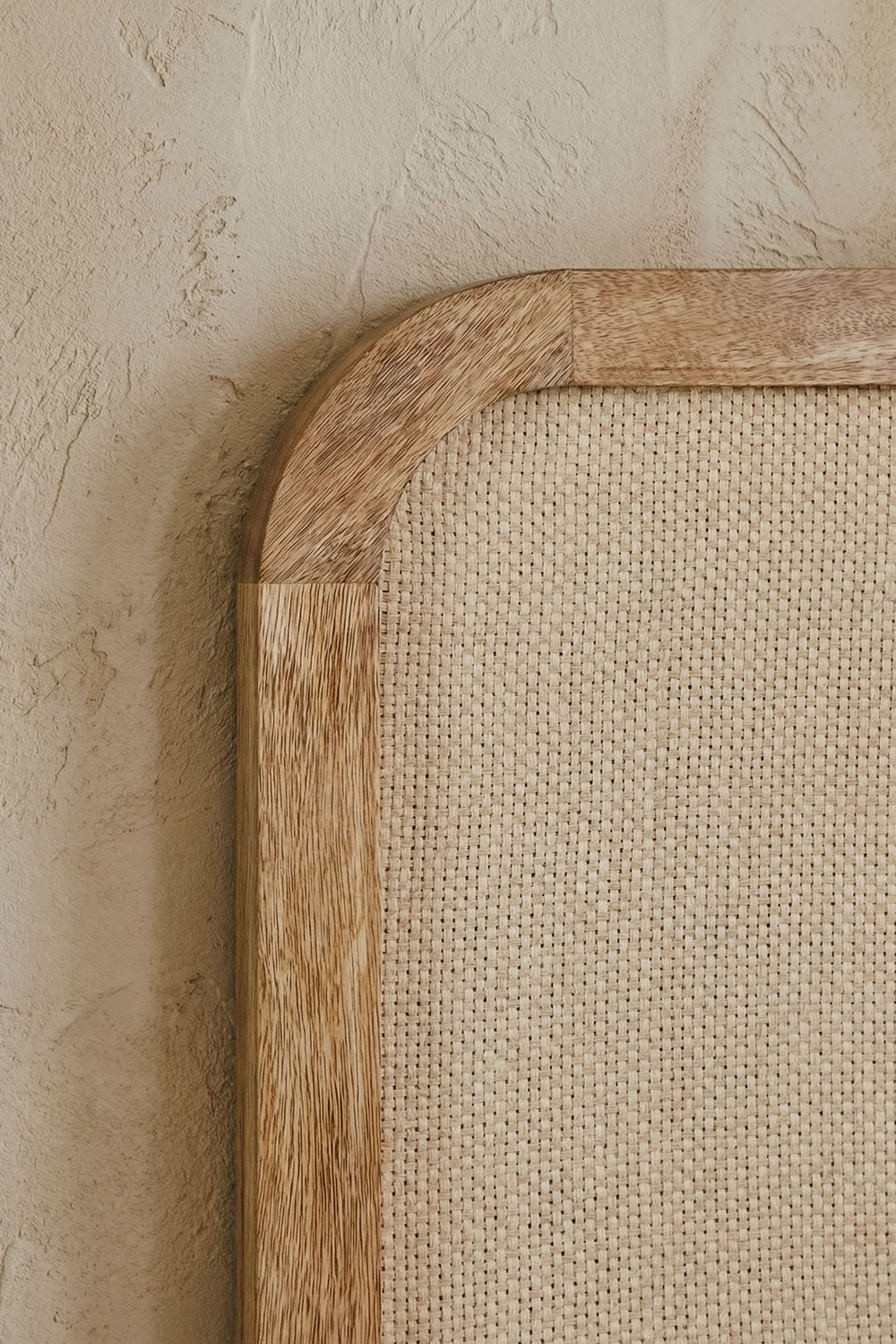 Abrams hoofdeinde van mangohout, MDF en jute, galerij beeld 2