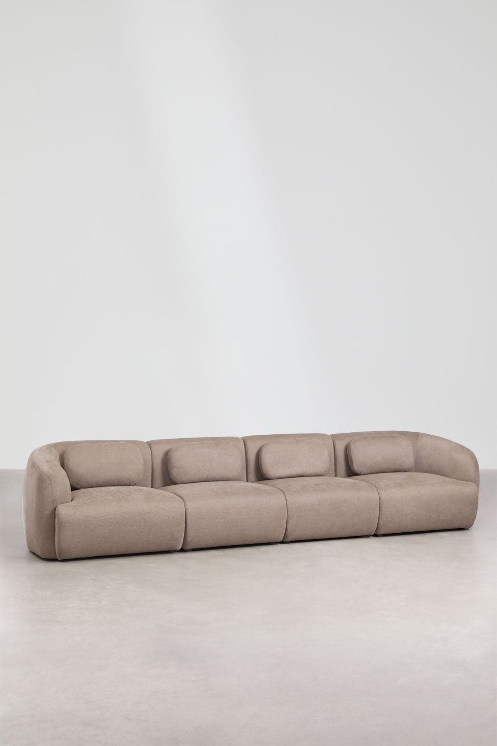 4-delige modulaire bank in chenille Coquette, galerij beeld 3