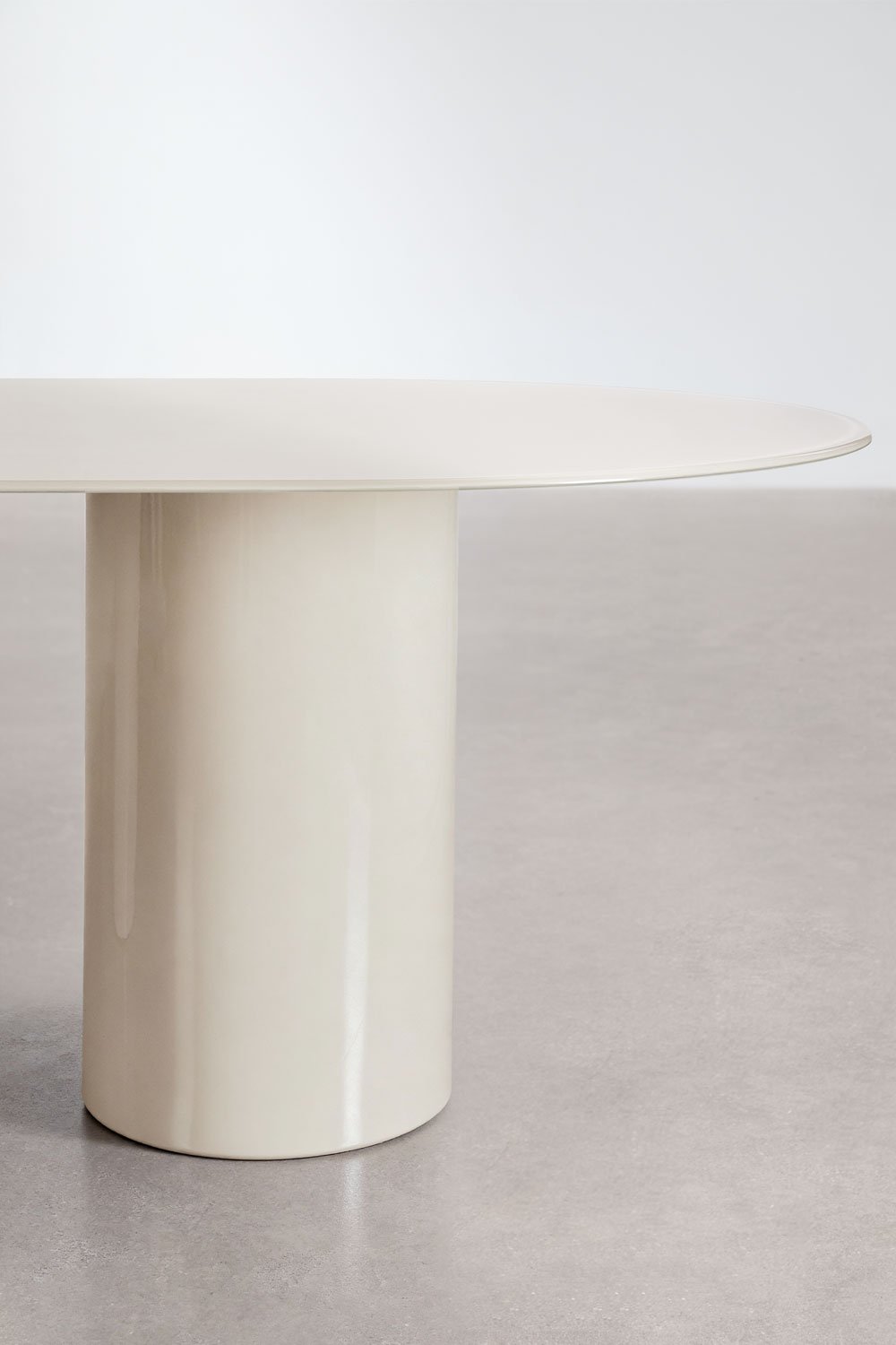 Ovalen eettafel 220x110 cm van gehard glas en MDF Asgri, galerij beeld 5