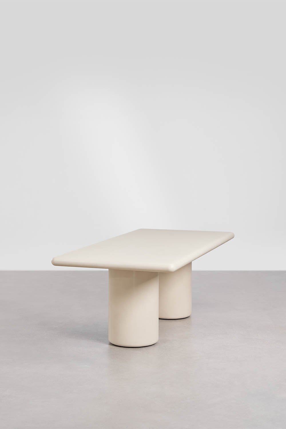 Rechthoekige eettafel 220x100 cm in Namara cement, galerij beeld 2