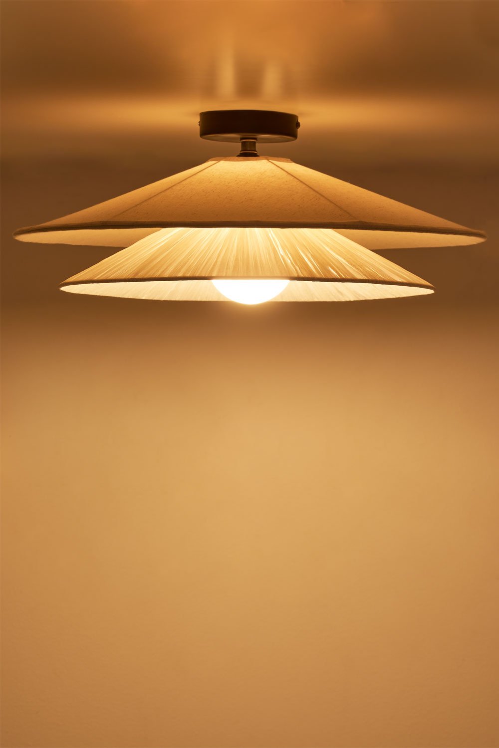 Plafondlamp Ø50 cm in raffia Aislin, galerij beeld 4