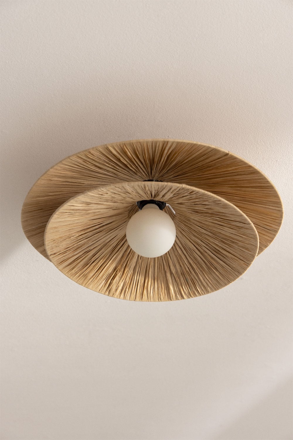 Plafondlamp Ø50 cm in raffia Aislin, galerij beeld 2