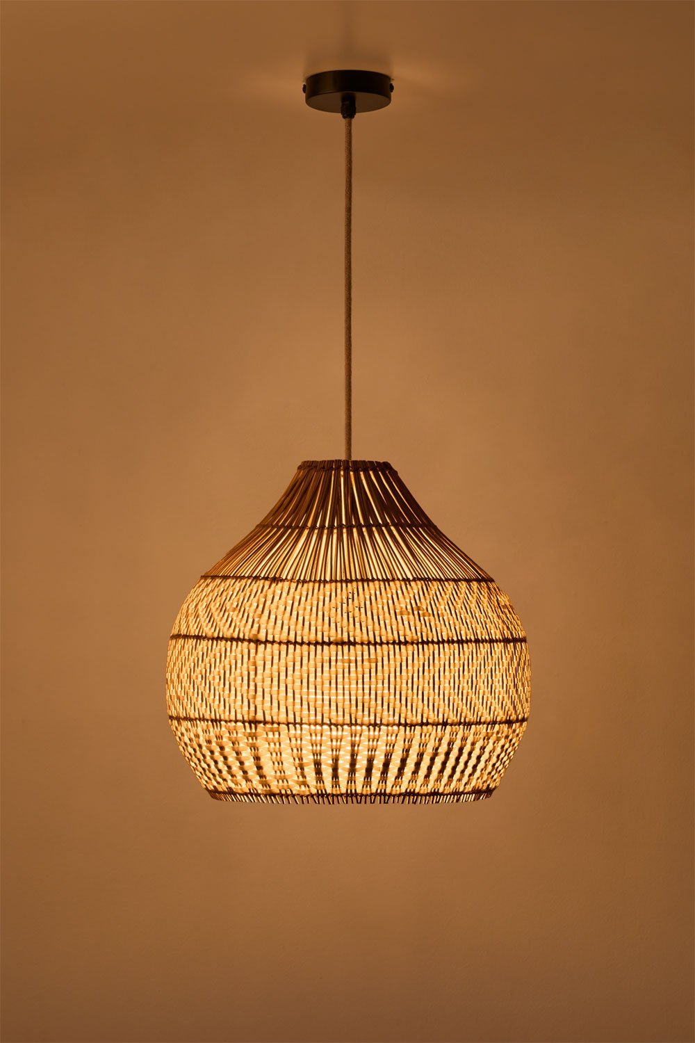 Hanglamp van gevlochten rotan Llaury, galerij beeld 2