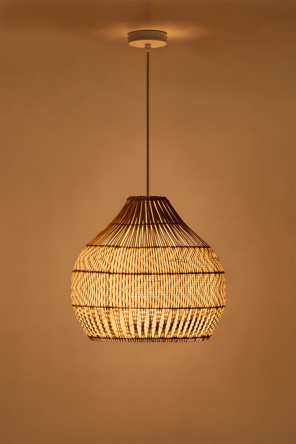 Hanglamp van gevlochten rotan Llaury, galerij beeld 2