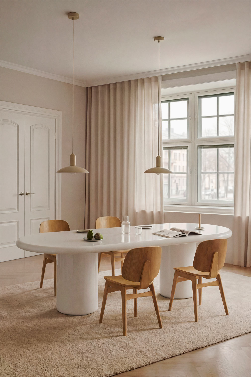 Ovale eettafel 260x110 cm in Aurean cement - SKLUM