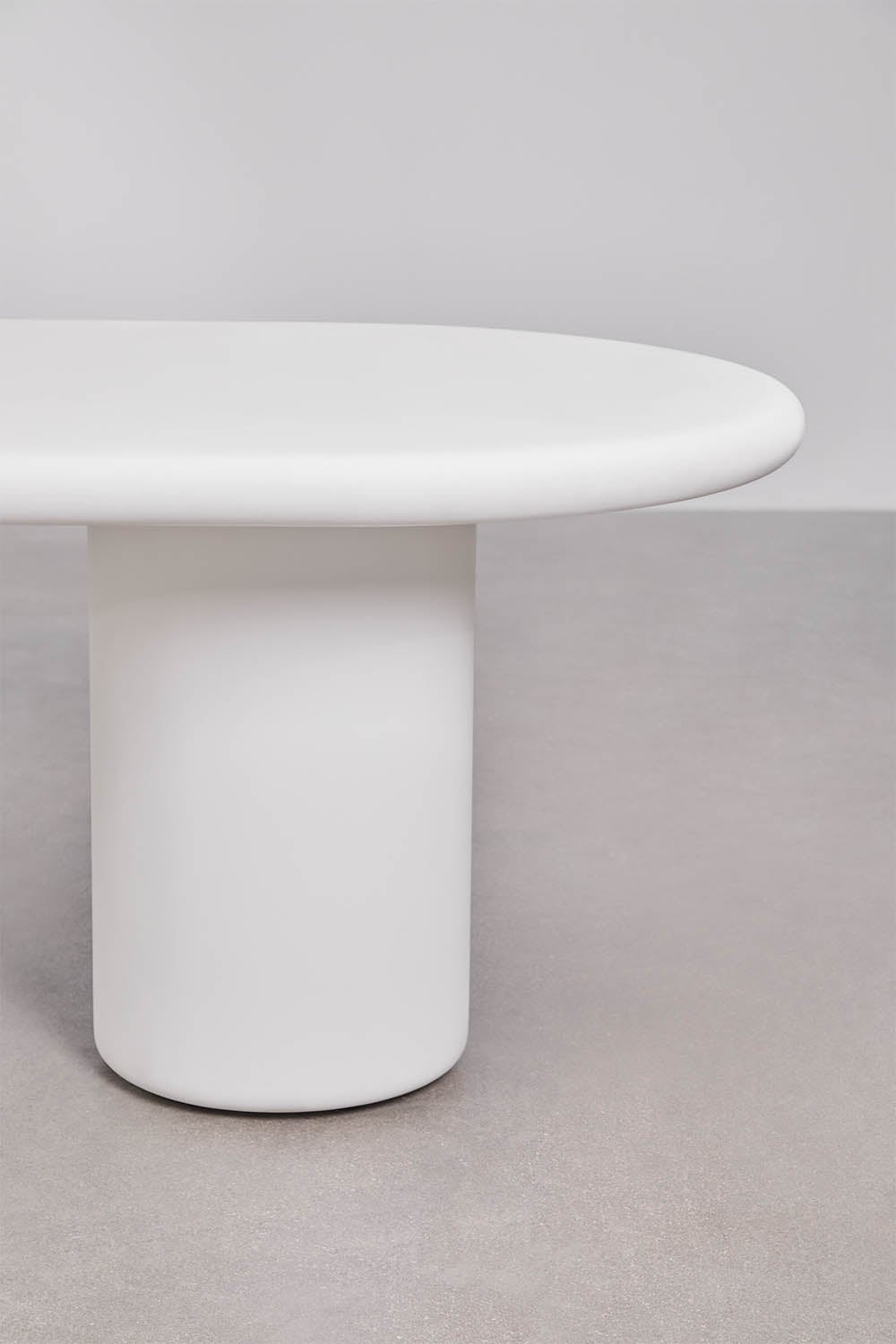 Ovalen tuin tafel 220x100 cm in cement Namara, galerij beeld 3