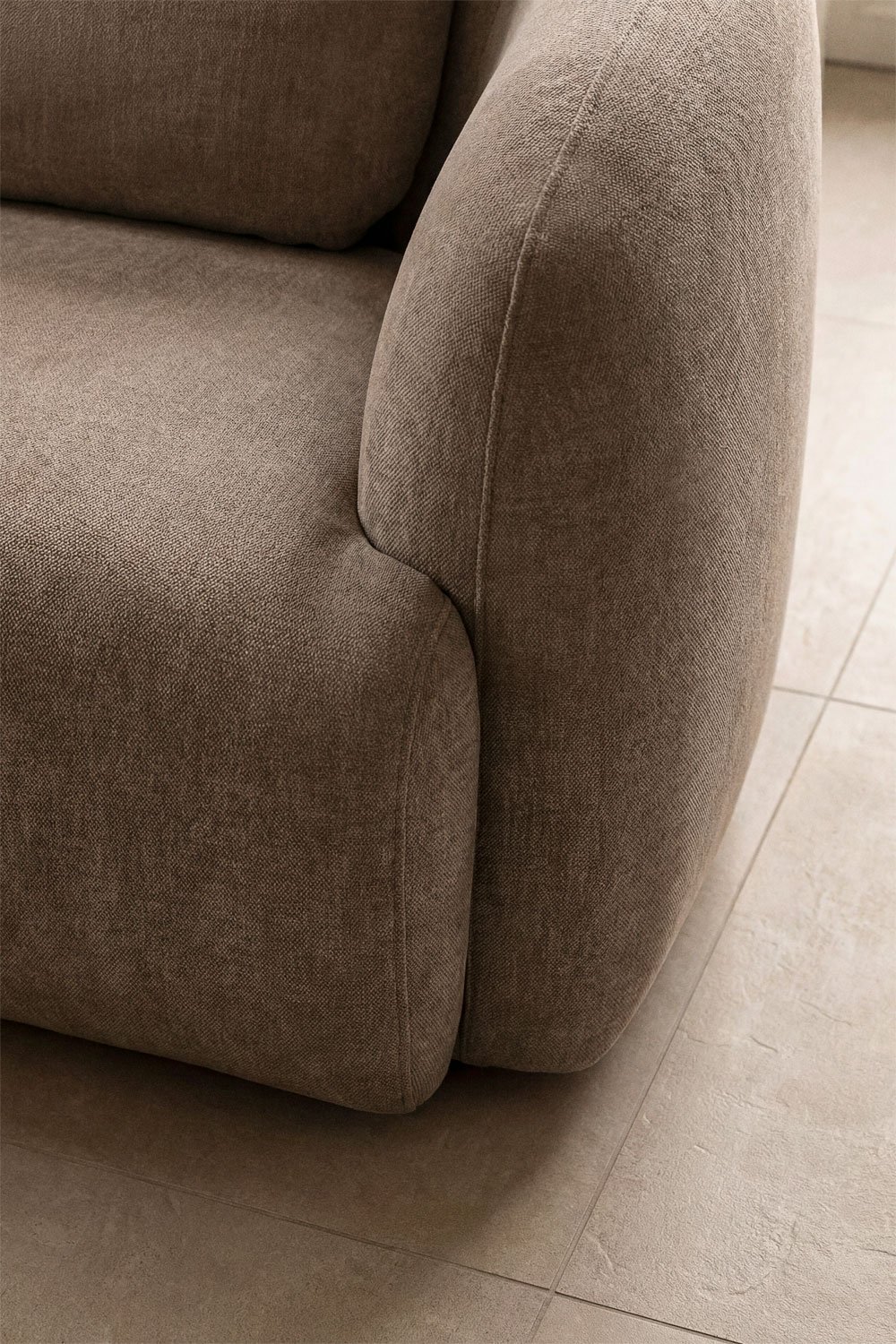 4-delige linker modulaire chaise longue bank in chenille Coquette, galerij beeld 2