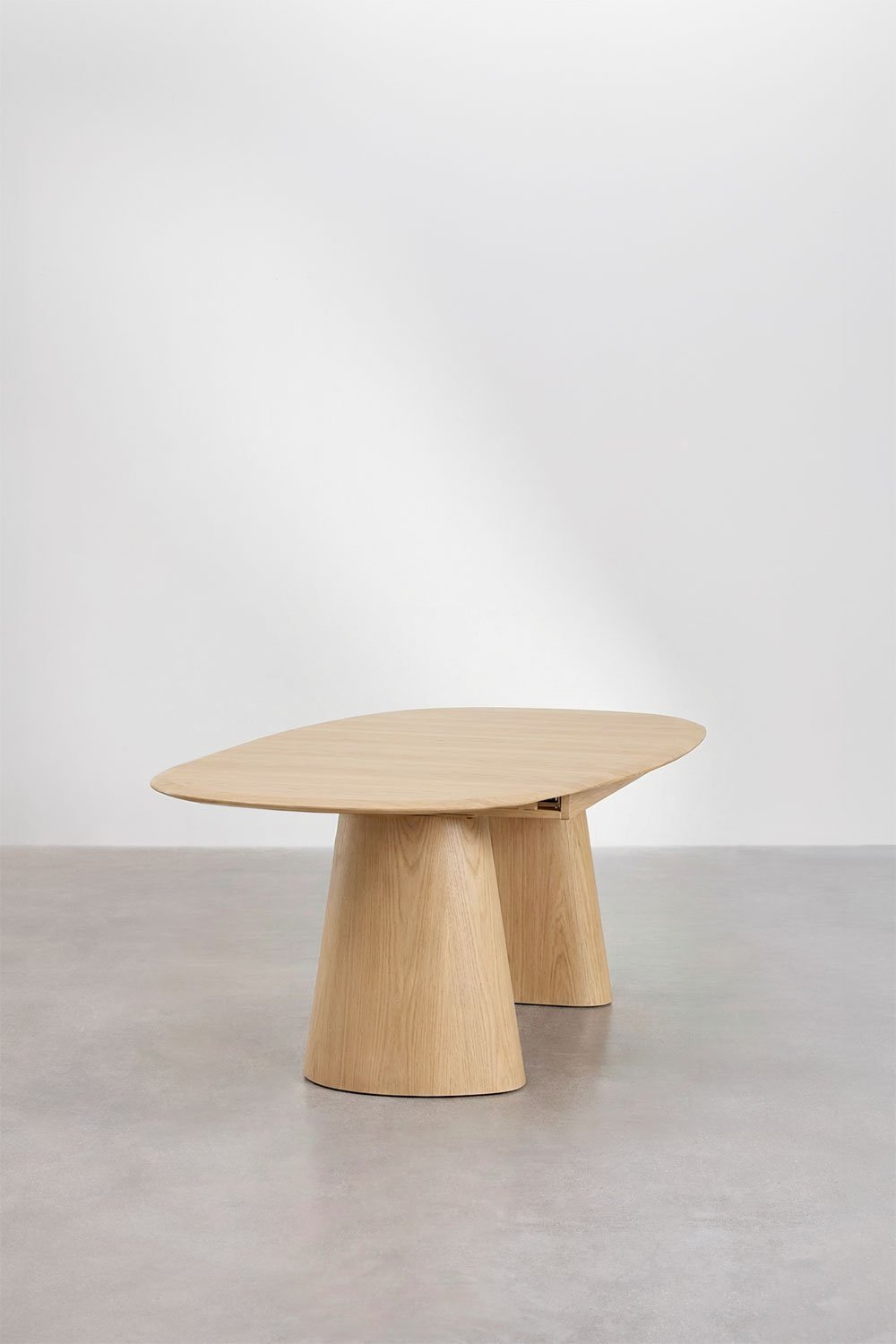 Uitklapbare ovale eettafel van MDF en essenfineer Nuveta, galerij beeld 5