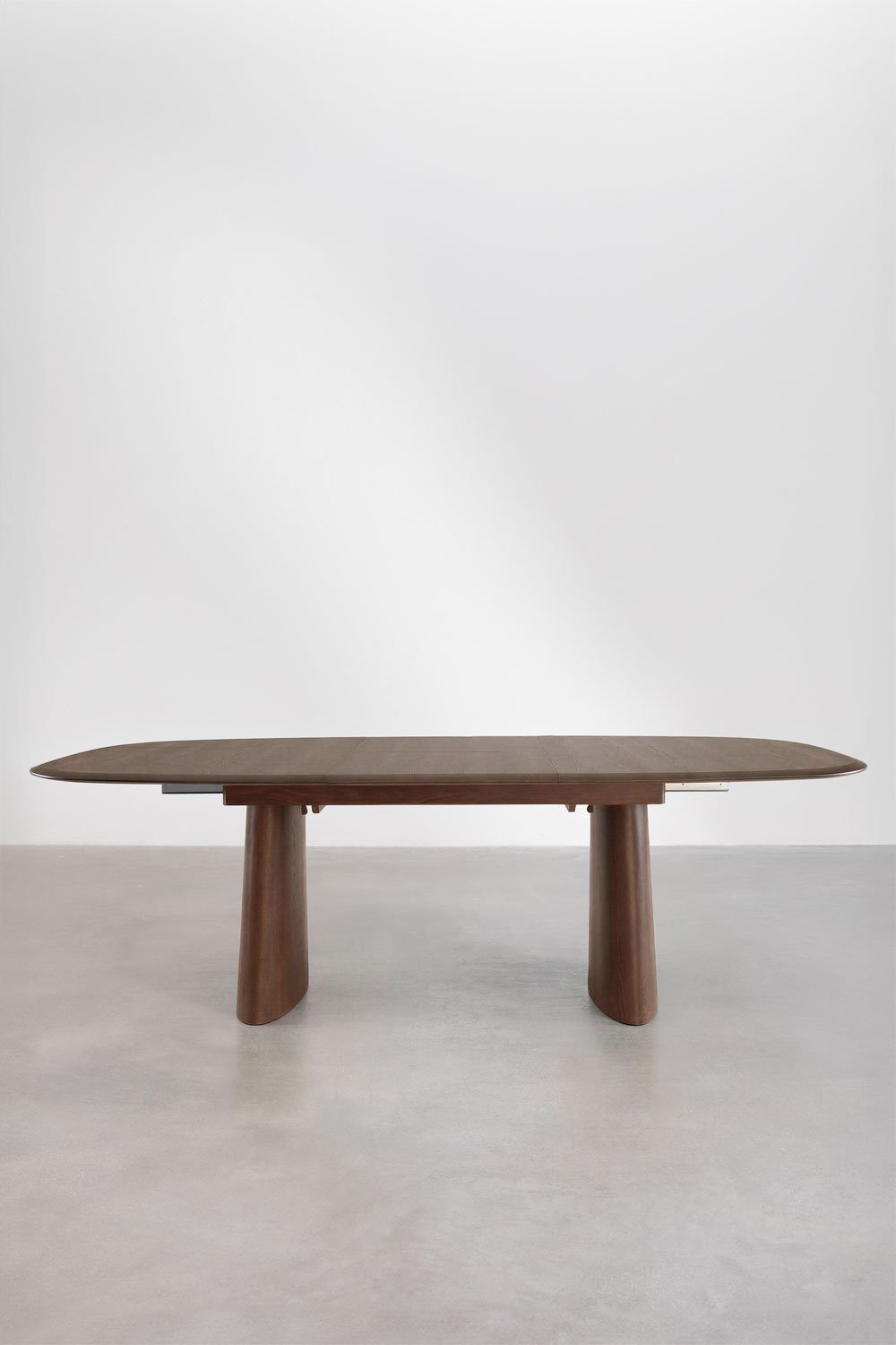 Uitklapbare ovale eettafel van MDF en essenfineer Nuveta, galerij beeld 4