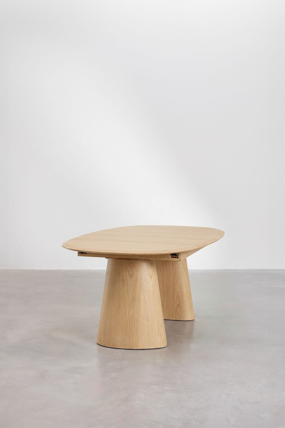 Uitklapbare ovale eettafel van MDF en essenfineer Nuveta, galerij beeld 5