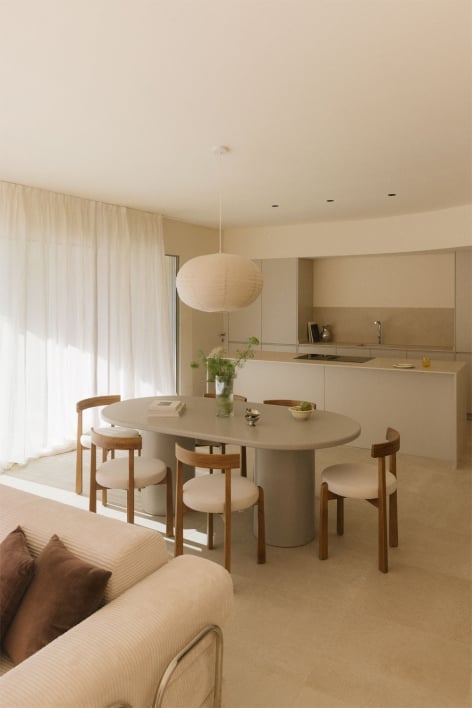 Ovale eettafel 200x100 cm in MDF Rodeo