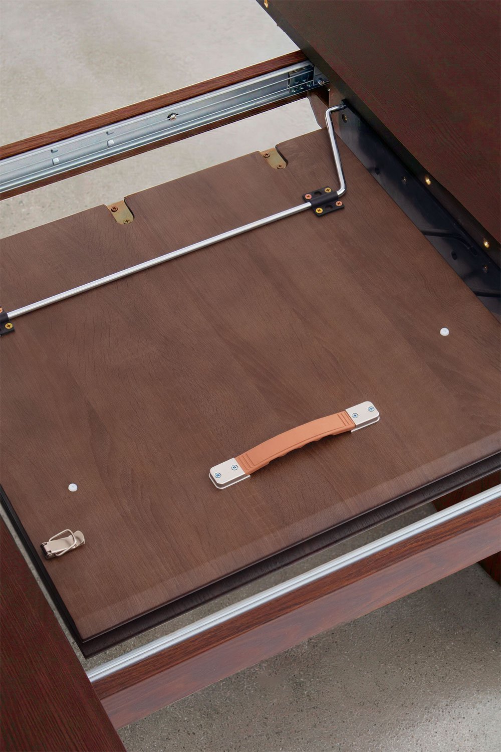 Uitklapbare ovale eettafel van MDF en essenfineer Nuveta, galerij beeld 9