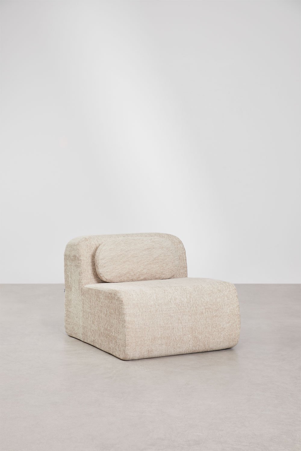 Modulaire hoekbank van 3 delen met rechter divan in vacuüm verpakte chenille Merida, galerij beeld 6