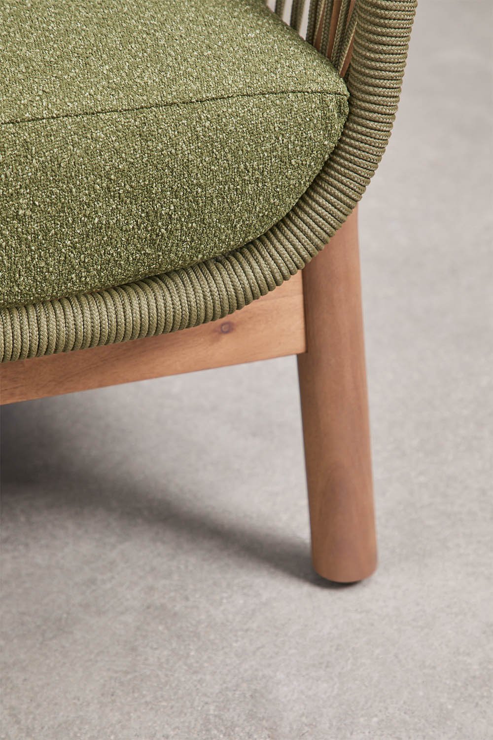 Tuinbank voor 3 personen van acaciahout en gevlochten touw Karvia, galerij beeld 8