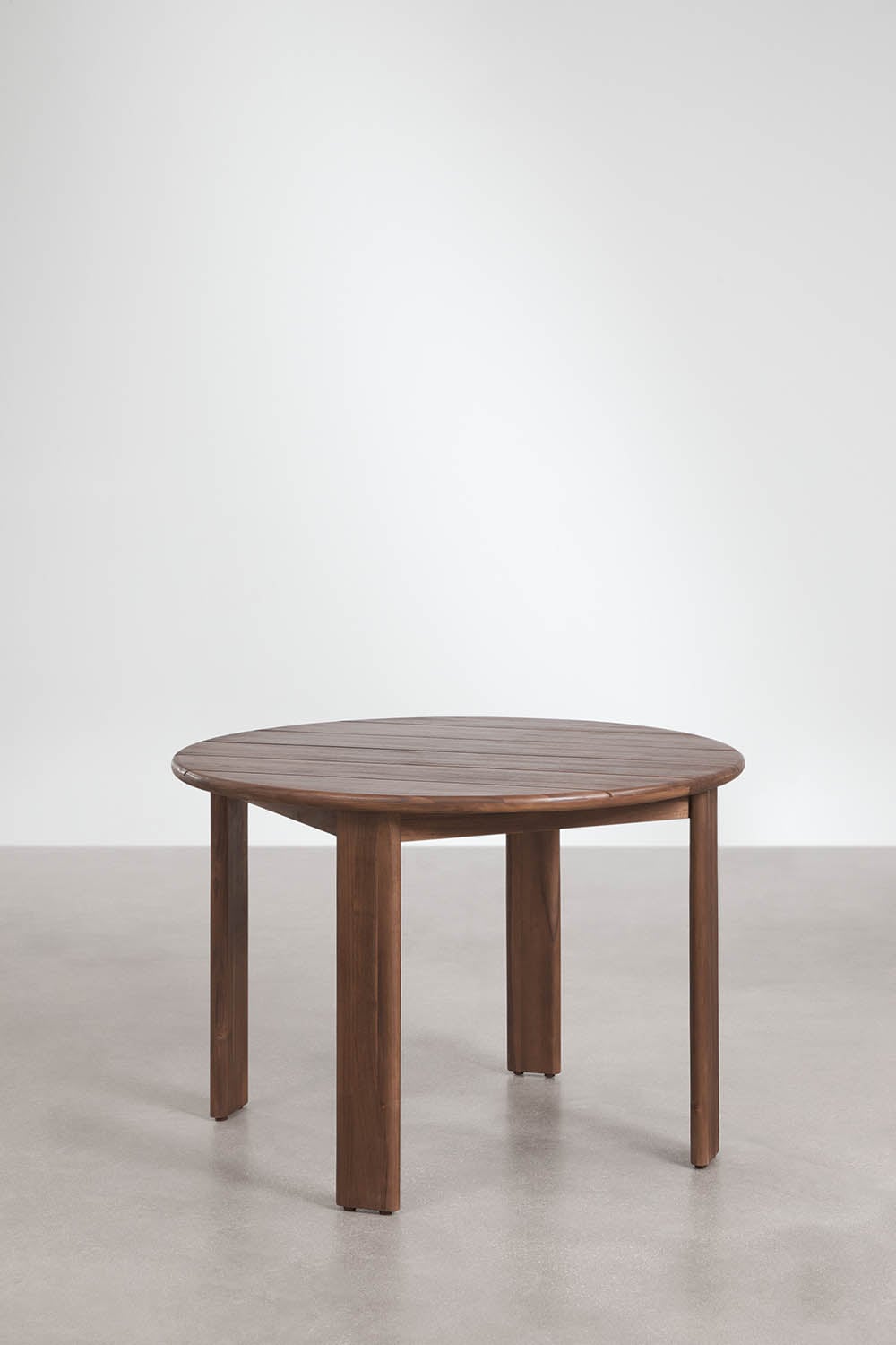 Ronde eettafel Ø110 cm van acaciahout Uleno, galerij beeld 1