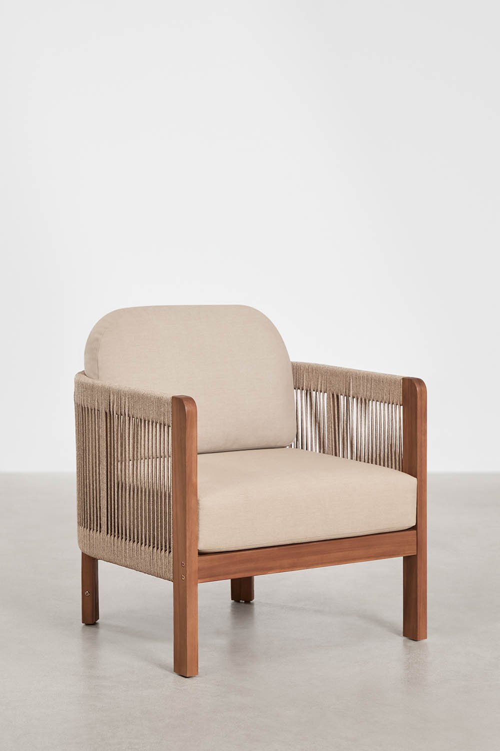 Set van 2 tuinstoelen in acaciahout en gevlochten Serel-touw, galerij beeld 3