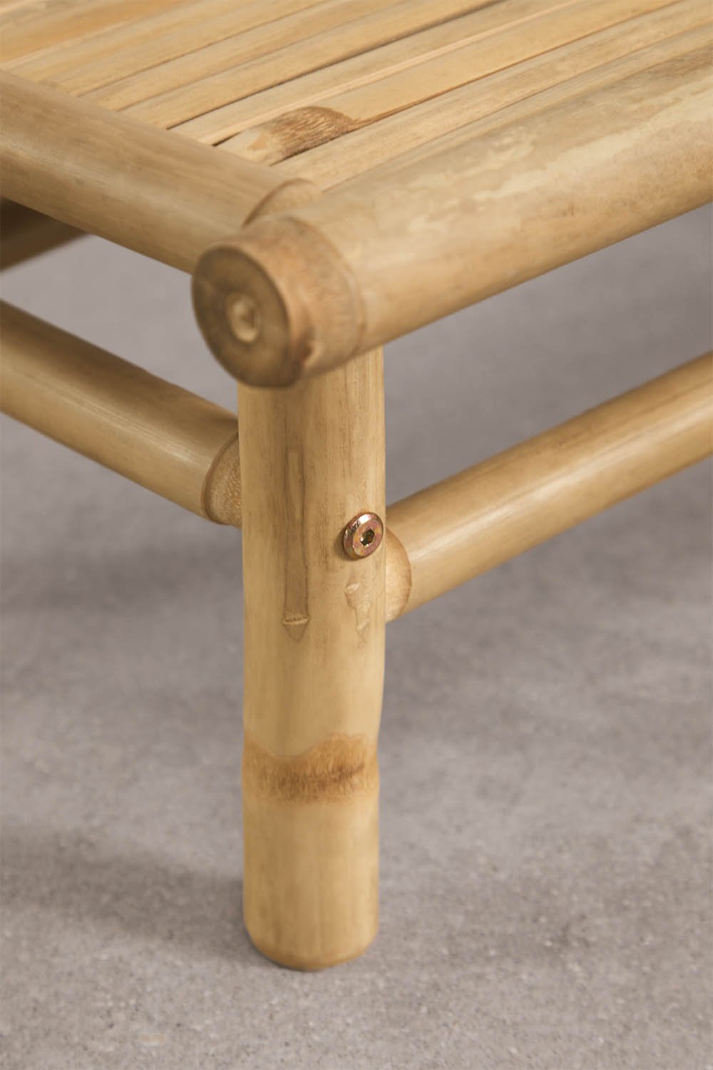 Tuinset met 2 fauteuils en rechthoekige bijzettafel 75x40 cm van bamboe Isendra, galerij beeld 12