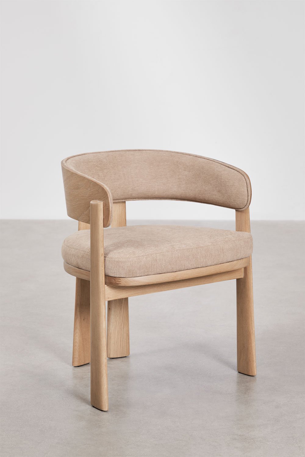 Eetkamerstoel van eikenhout en bekleed Olea Signature, galerij beeld 3