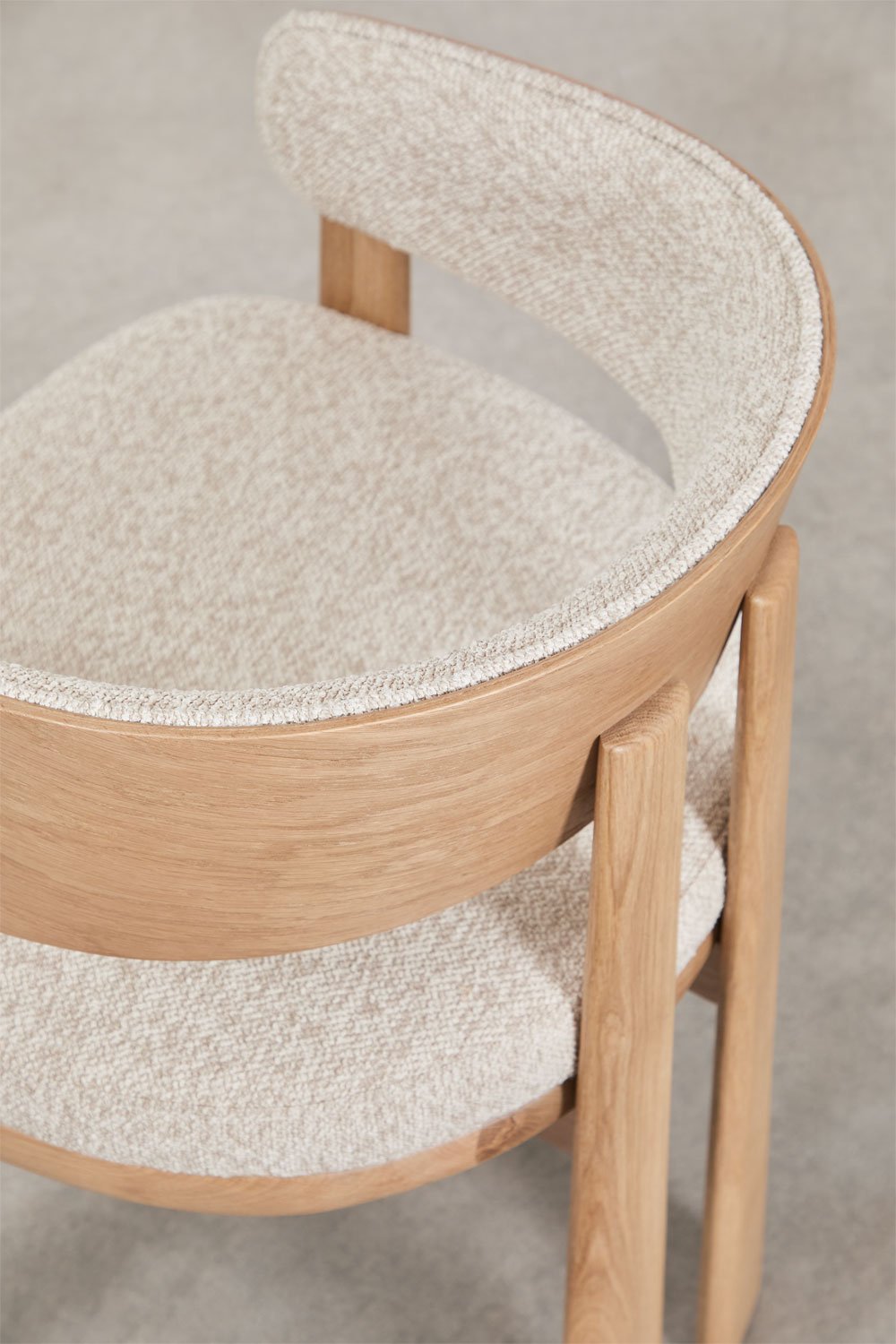 Set van 2 eikenhouten eetkamerstoelen met bekleding Olea Signature, galerij beeld 7