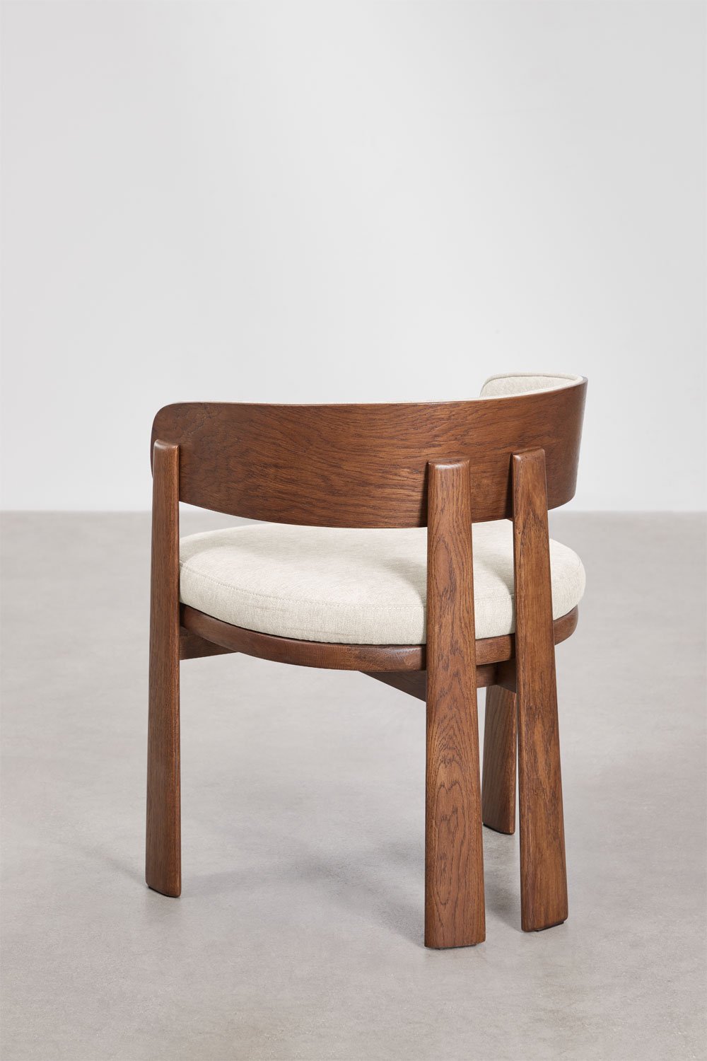 Set van 4 eetkamerstoelen met armleuningen van eikenhout en bekleed Olea Signature, galerij beeld 5