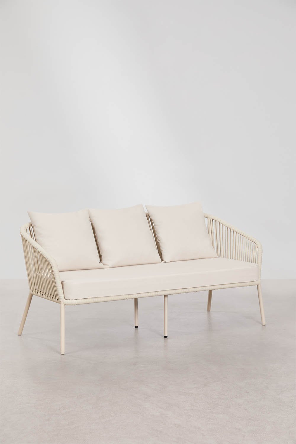 Tuinset met 2-zitsbank, 2 stoelen van gevlochten touw en salontafel Arhiza, galerij beeld 2