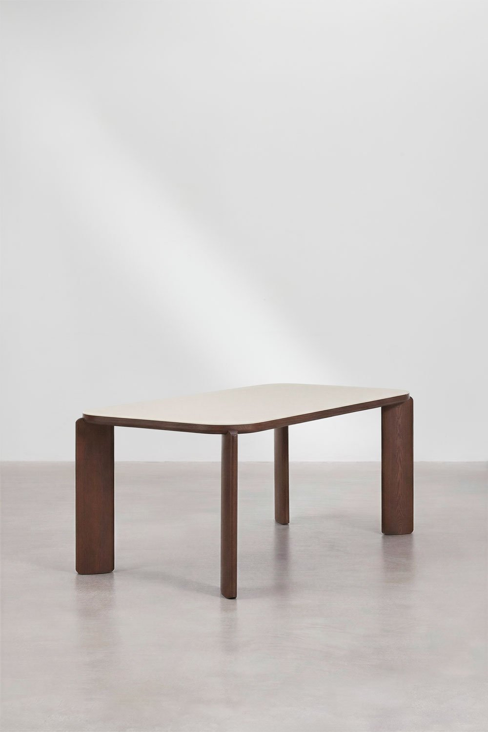 Rectangulaire eettafel 200x100 cm van gehard glas en MDF Nilea, galerij beeld 4