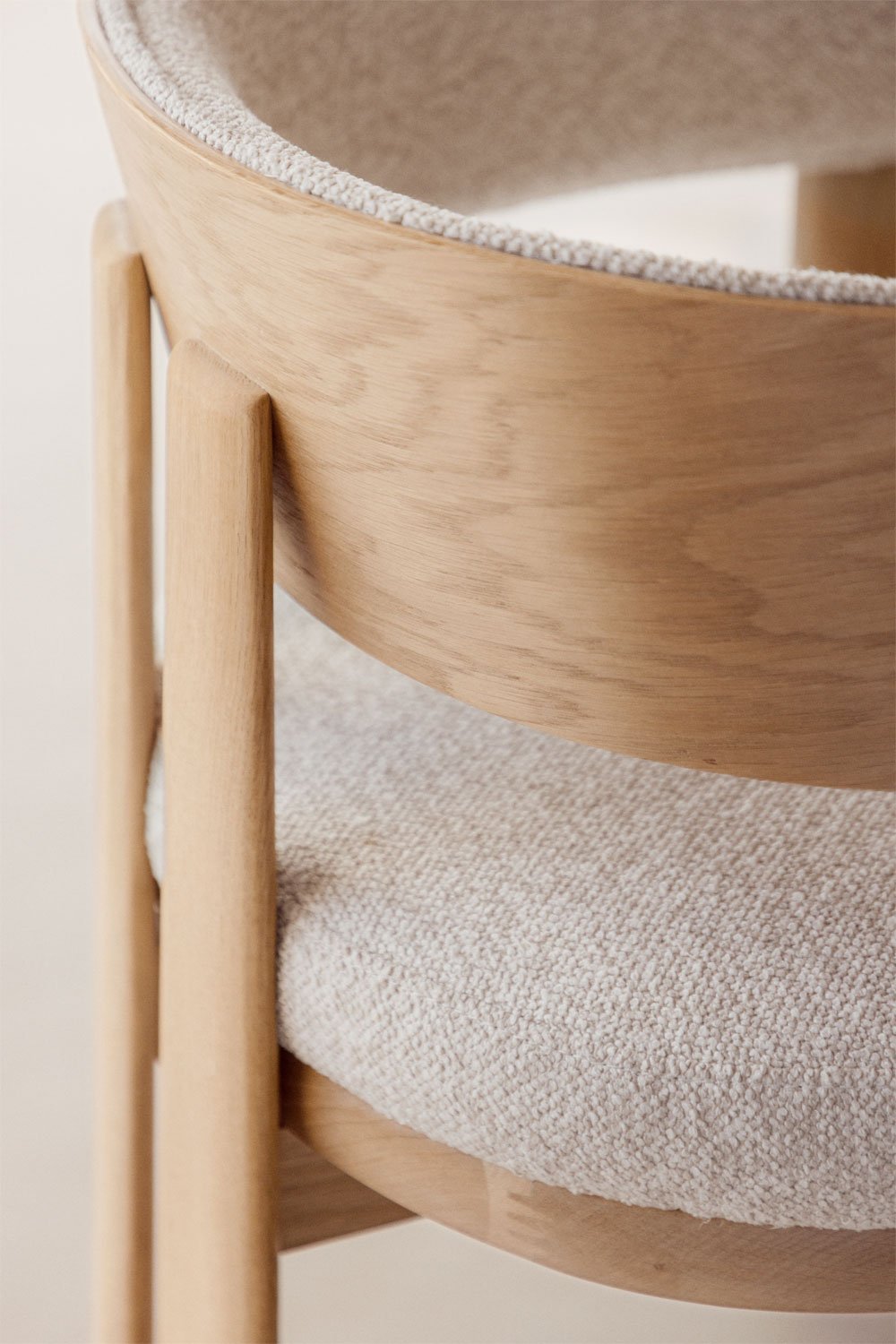 Set van 4 eikenhouten eetkamerstoelen met bekleding Olea Signature, galerij beeld 2