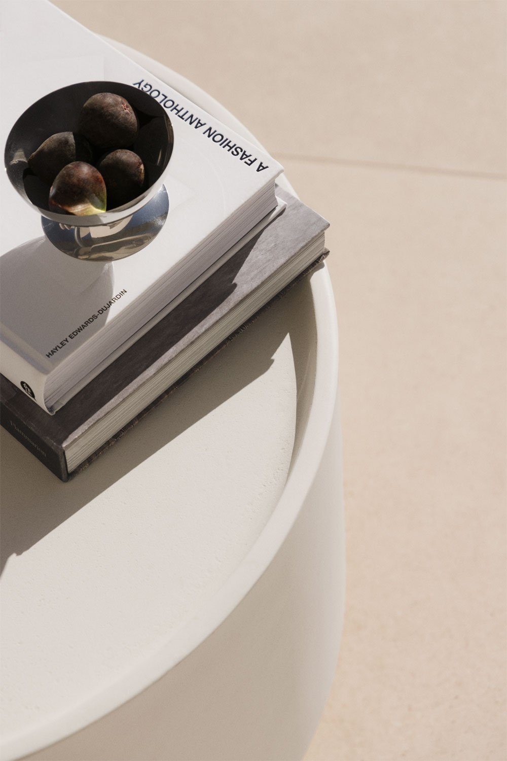 Darwys ronde parasolvoet met geïntegreerde tafel Ø60 cm in cement, galerij beeld 2