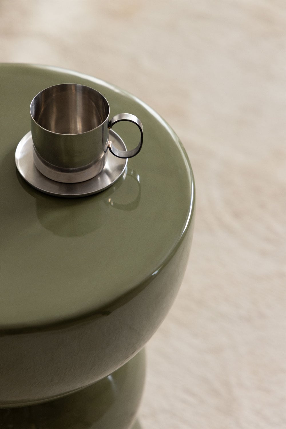 Ronde bijzettafel Ø35 cm in keramiek Tiyi, galerij beeld 2