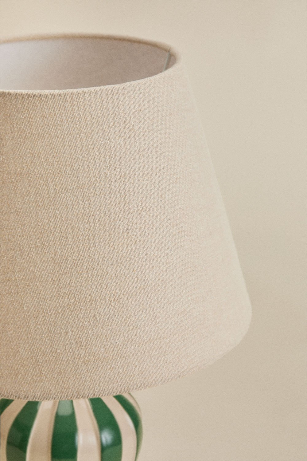 Jolira tafellamp ↑40 cm van keramiek en linnen, galerij beeld 6