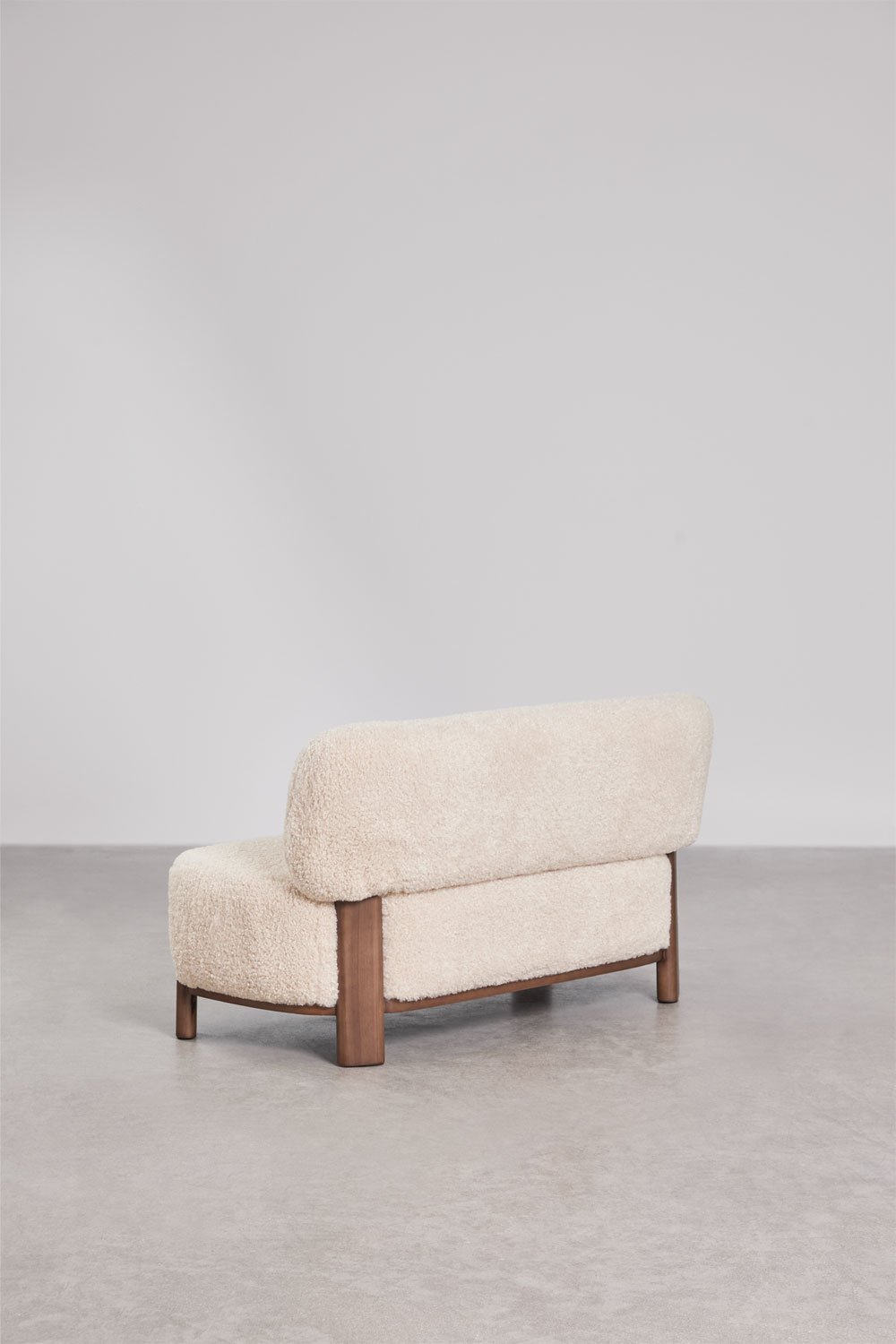 2-zits bank van bekleed hout Eldred, galerij beeld 7