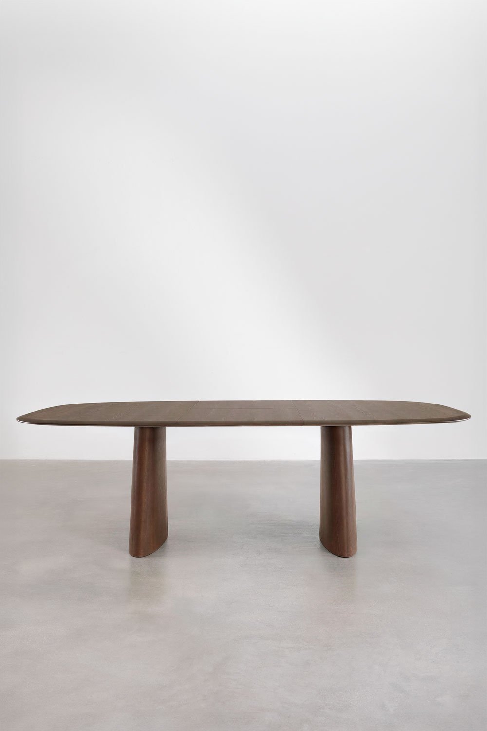 Uitklapbare ovale eettafel van MDF en essenfineer Nuveta, galerij beeld 6